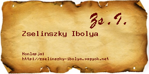 Zselinszky Ibolya névjegykártya